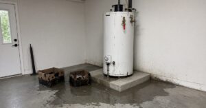 garage water heater burst dallas